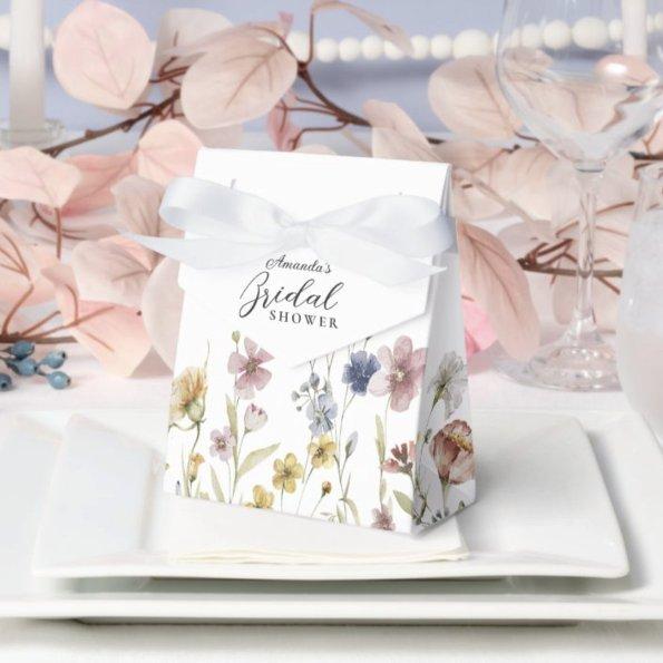 Boho Watercolor Wildflowers Floral  Favor Boxes