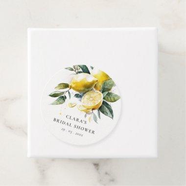 Boho Watercolor Yellow Lemon Garden Bridal Shower Favor Tags