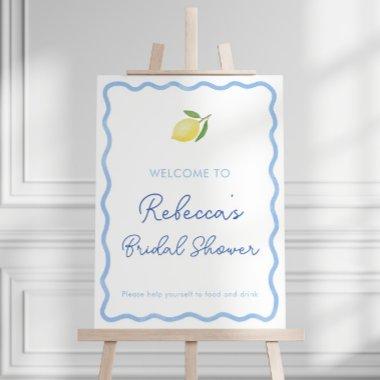 Boho Wavy Border Citrus Bridal Shower Welcome Sign