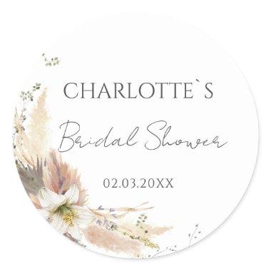 BOHO WEDDING BRIDAL SHOWER  CLASSIC ROUND STICKER