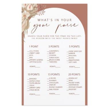 Boho what's in your purse bridal shower game