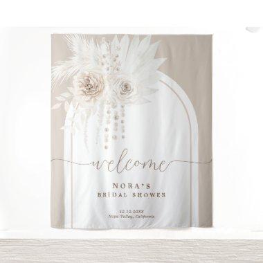 Boho White Boho Floral Arch Backdrop