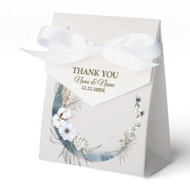Boho White Orchid Flowers Blue Moon Elegant Party Favor Boxes