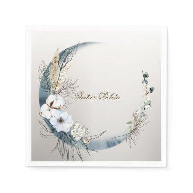 Boho White Orchid Flowers Blue Moon Elegant Party Napkins