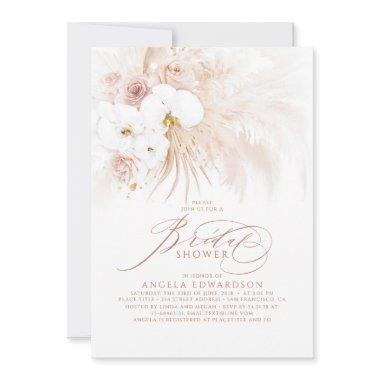 Boho White Orchids Pampas Grass