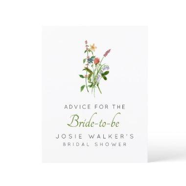 Boho Widflower Advice for the Bride to Be Sign