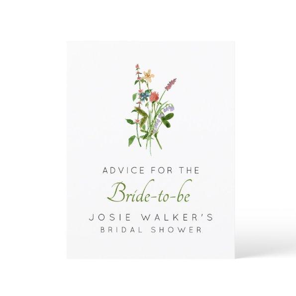 Boho Widflower Advice for the Bride to Be Sign