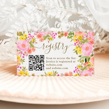 Boho wild flowers garden bridal shower registry enclosure Invitations