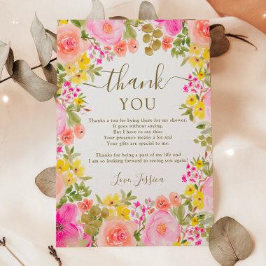 Boho wild flowers garden pink  thank you