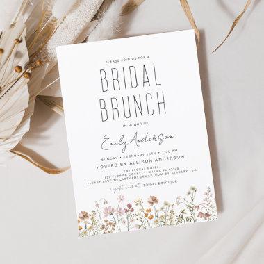 Boho Wildflower Bridal Brunch Bridal Shower Invitations