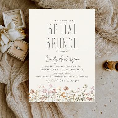 Boho Wildflower Bridal Brunch Bridal Shower Invitations