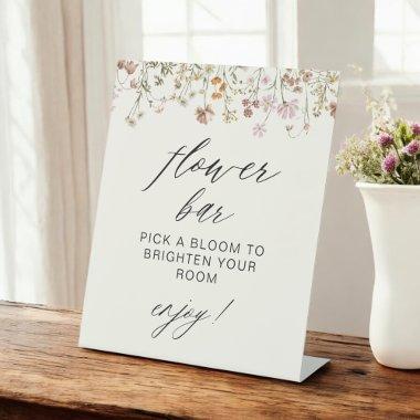 Boho Wildflower  Flower Bar Pedestal Sign