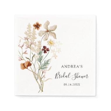 Boho Wildflower Bridal Shower Napkins