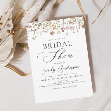 Boho Wildflower Bridal Shower Script Invitations