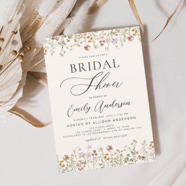 Boho Wildflower Bridal Shower Script Invitations