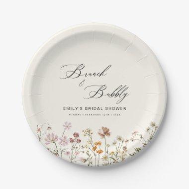 Boho Wildflower Brunch & Bubbly  Paper Plates