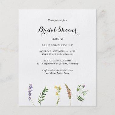 Boho Wildflower Budget Bridal Shower Invitations Flyer