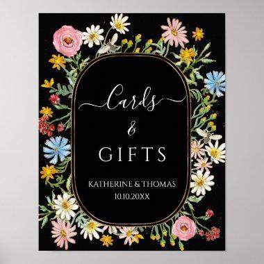 Boho Wildflower Chic Floral Wreath Invitations n Gifts P Poster