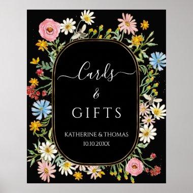 Boho Wildflower Chic Floral Wreath Invitations n Gifts Poster