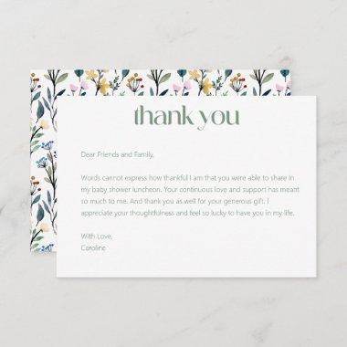 Boho Wildflower Custom Message Bridal Shower Thank You Invitations
