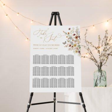 Boho Wildflower Fall Wedding Seating Chart Foam Board