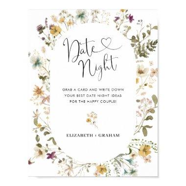 Boho Wildflower Floral  Date Night Poster