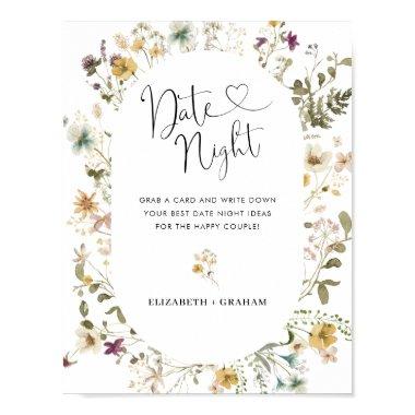 Boho Wildflower Floral Bridal Shower Date Night Poster