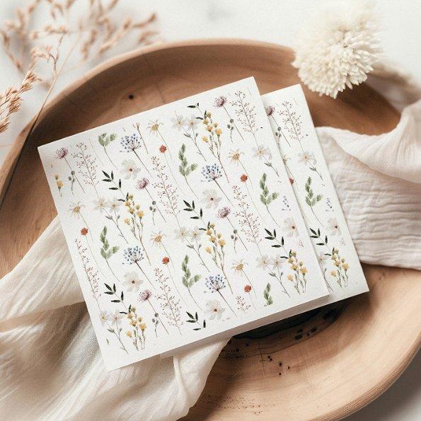 Boho Wildflower Pattern Napkins