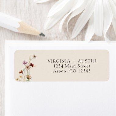 Boho Wildflower Return Address Label