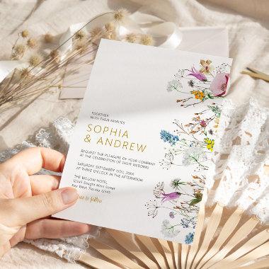 Boho Wildflower Wedding Invitations