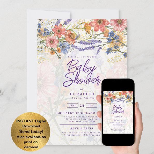 Boho Wildflowers Baby Shower Garden Party