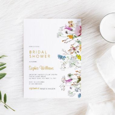 Boho Wildflowers Bridal Shower Invitations