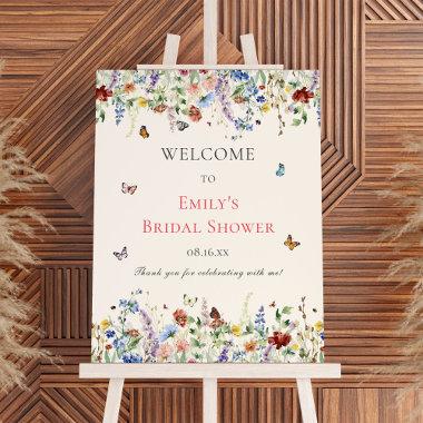 Boho Wildflowers Bridal Shower Welcome Sign