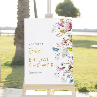 Boho Wildflowers Bridal Shower Welcome Sign