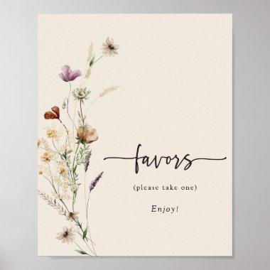 Boho Wildflowers Favors Poster