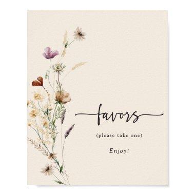 Boho Wildflowers Favors Poster