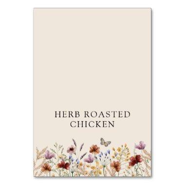 Boho Wildflowers Food Buffet Label