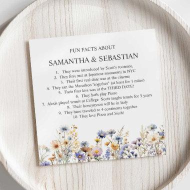 BOHO WILDFLOWERS MEADOW FUN FACT WEDDING NAPKINS