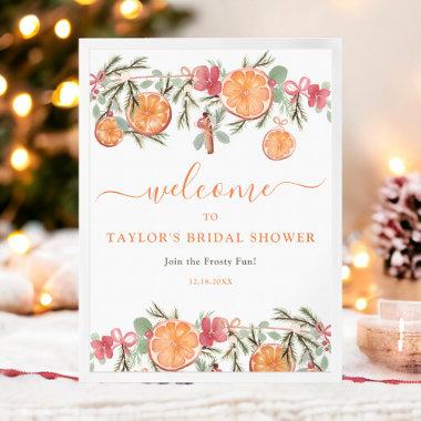 Boho Winter Dried Citrus Floral Bridal welcome Poster