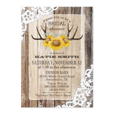 Boho Wood Sunflower Antlers Rustic