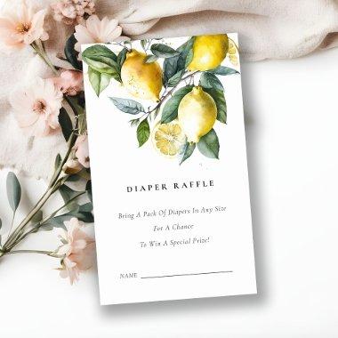 Boho Yellow Lemon Garden Diaper Raffle Baby Shower Enclosure