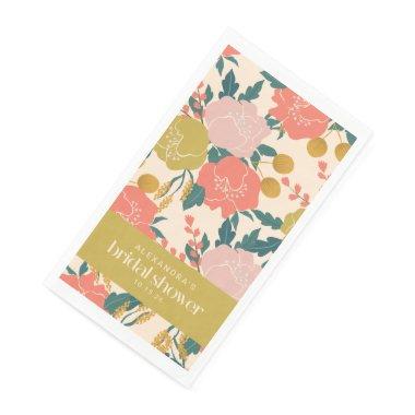 Boho Yellow Orange Botanical Flowers  Paper Guest Towels