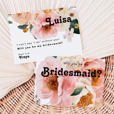 Bold Colorful Floral | Bridesmaid Proposal Invitations