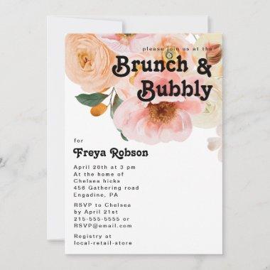 Bold Colorful Floral | Brunch and Bubbly Invitations