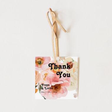 Bold Colorful Floral | Thank You Favor Tags