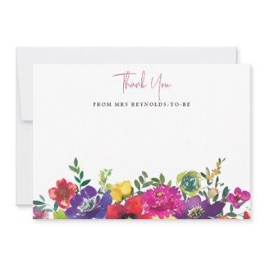 Bold Colorful Flowers  Mrs To Be Thank You