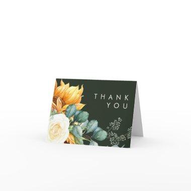 Bold Country Sunflower Dark Green Thank You