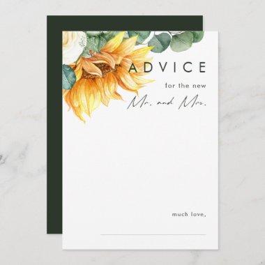 Bold Country Sunflower | Dark Green Wedding Advice Card