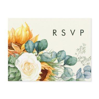 Bold Country Sunflower | Light Yellow Wedding RSVP Post