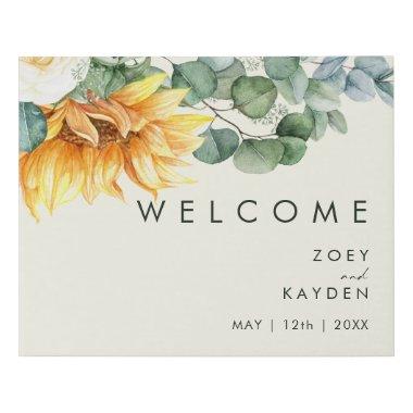 Bold Country Sunflower | Light Yellow Welcome Faux Canvas Print